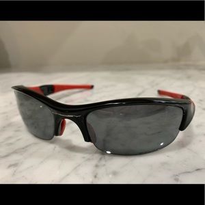 Oakley Flak black with red sunglasses